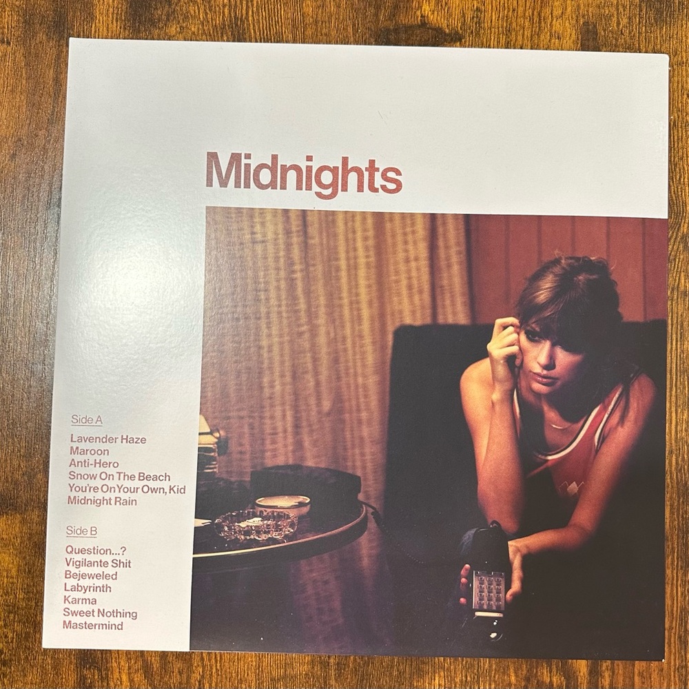 Taylor Swift Midnights Vinyl - White and Brown